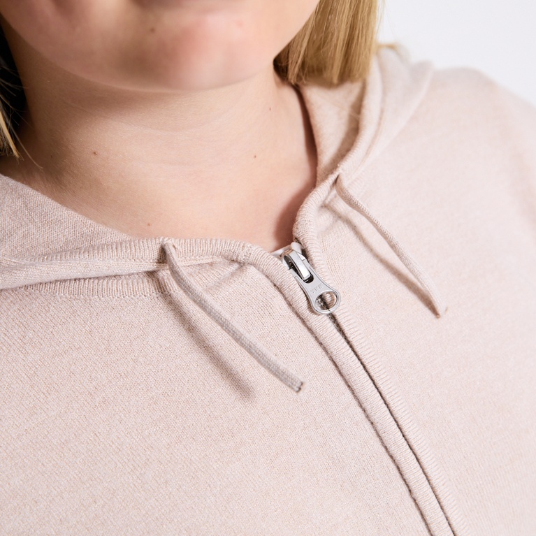 Knit zip hoodie "Jennifer star" Beige